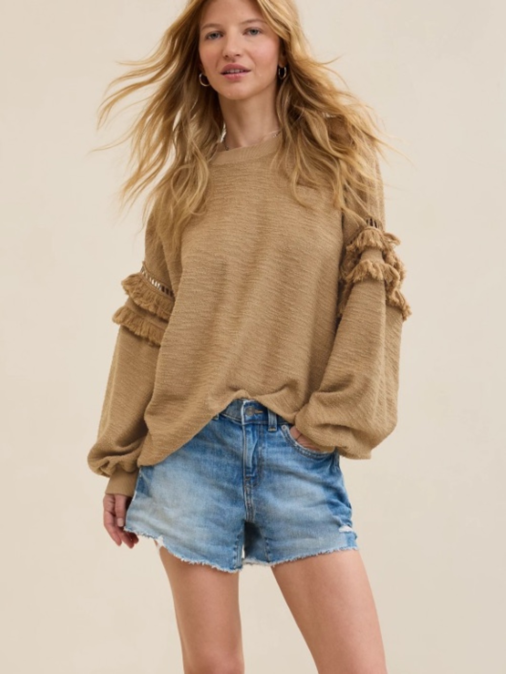 Aerie textured oversized sweater sweatshirt size small
